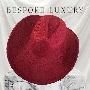 Women's Red Wool Fedora Hat